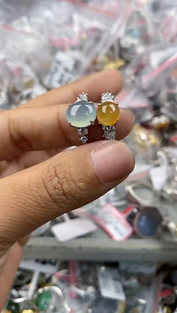 银S925镶嵌戒指翡翠11                6