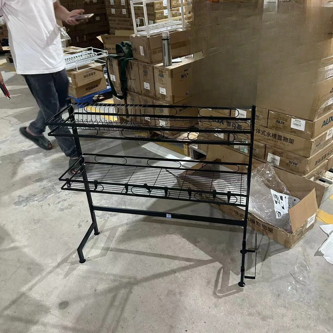 (全配)AZT03-7502CSBK双层水槽置物架03款75*26.5*82CM尾货(三楼)