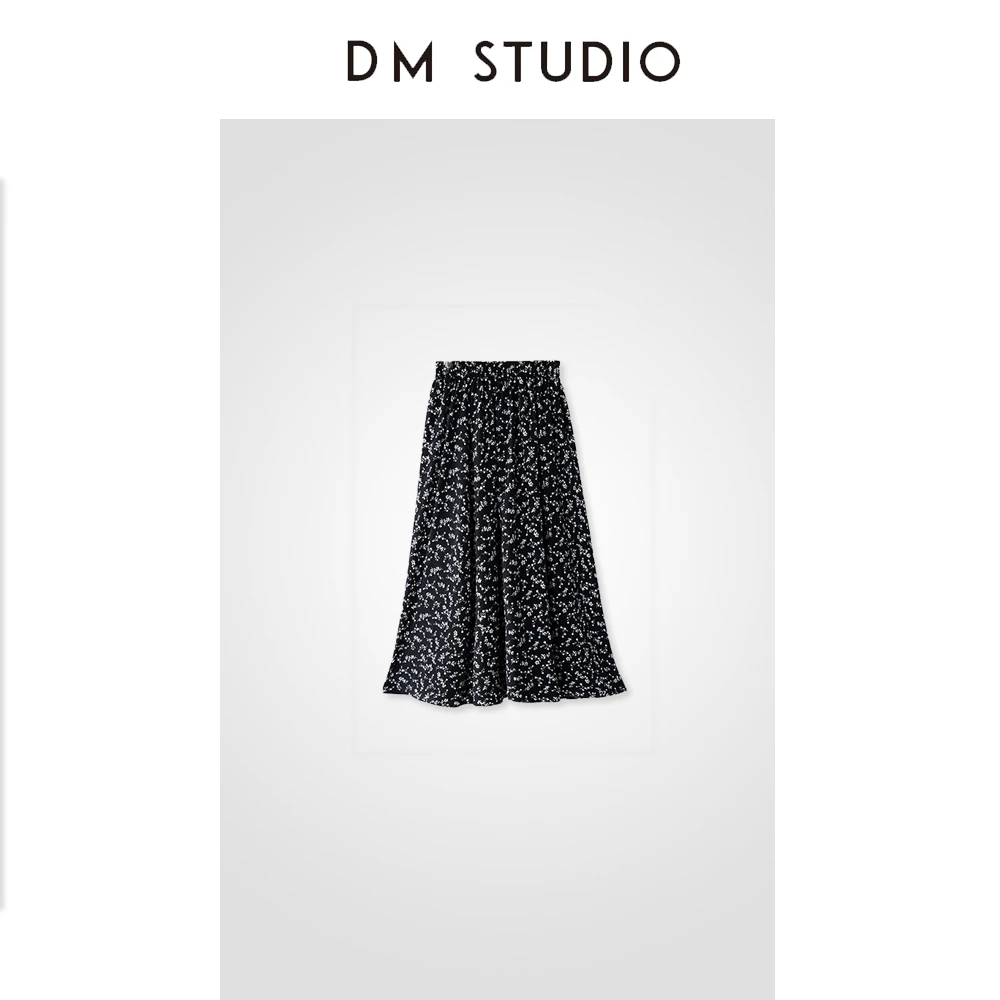 【DM】繁花 | 复古褶皱显瘦松紧腰百搭半身裙 #990016