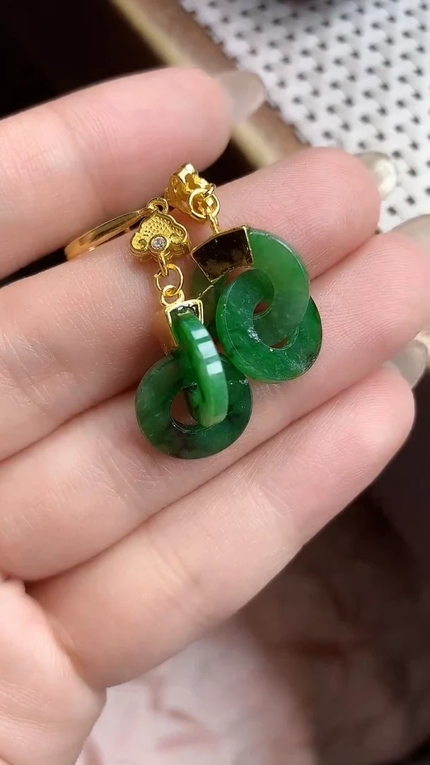 【闪购商品】翡翠耳饰银S925镶嵌耳饰