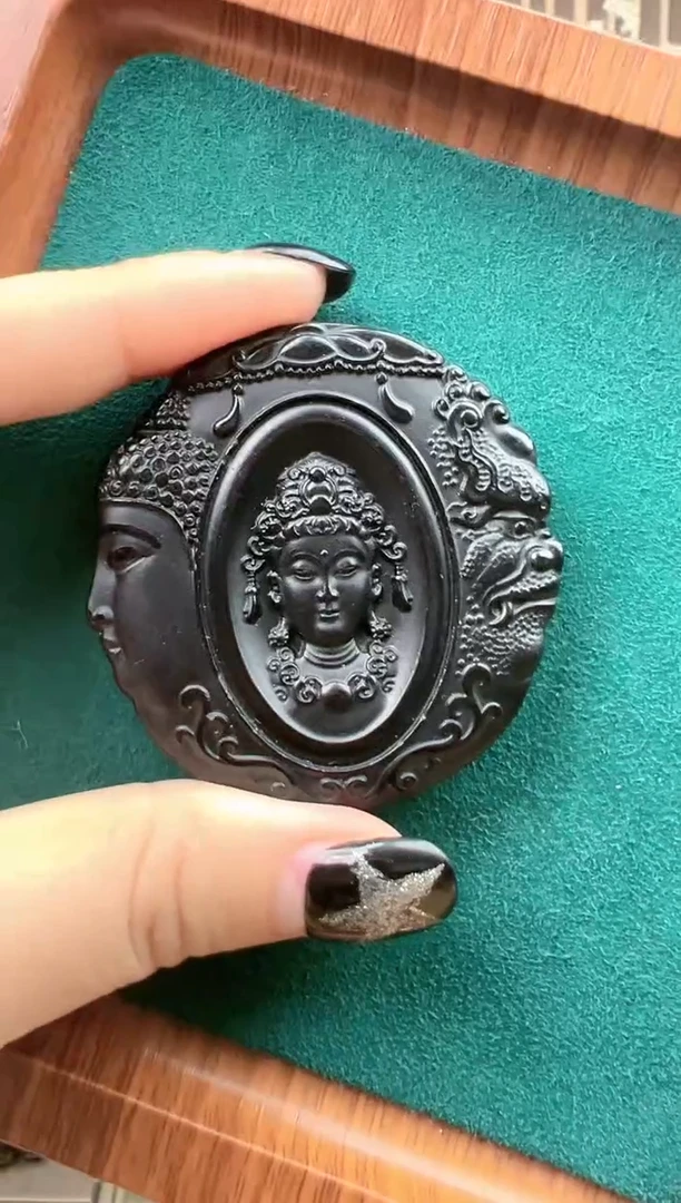 【闪购商品】和田玉颈饰未镶嵌新疆和田玉墨玉佛魔吊坠