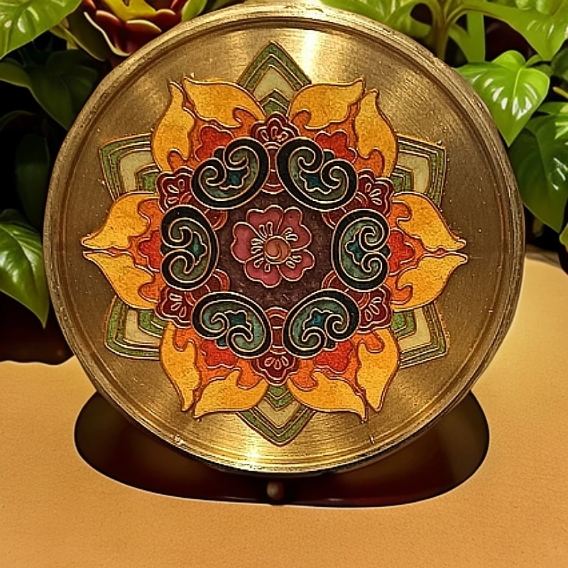 曼陀罗杯托掐丝珐琅唐卡