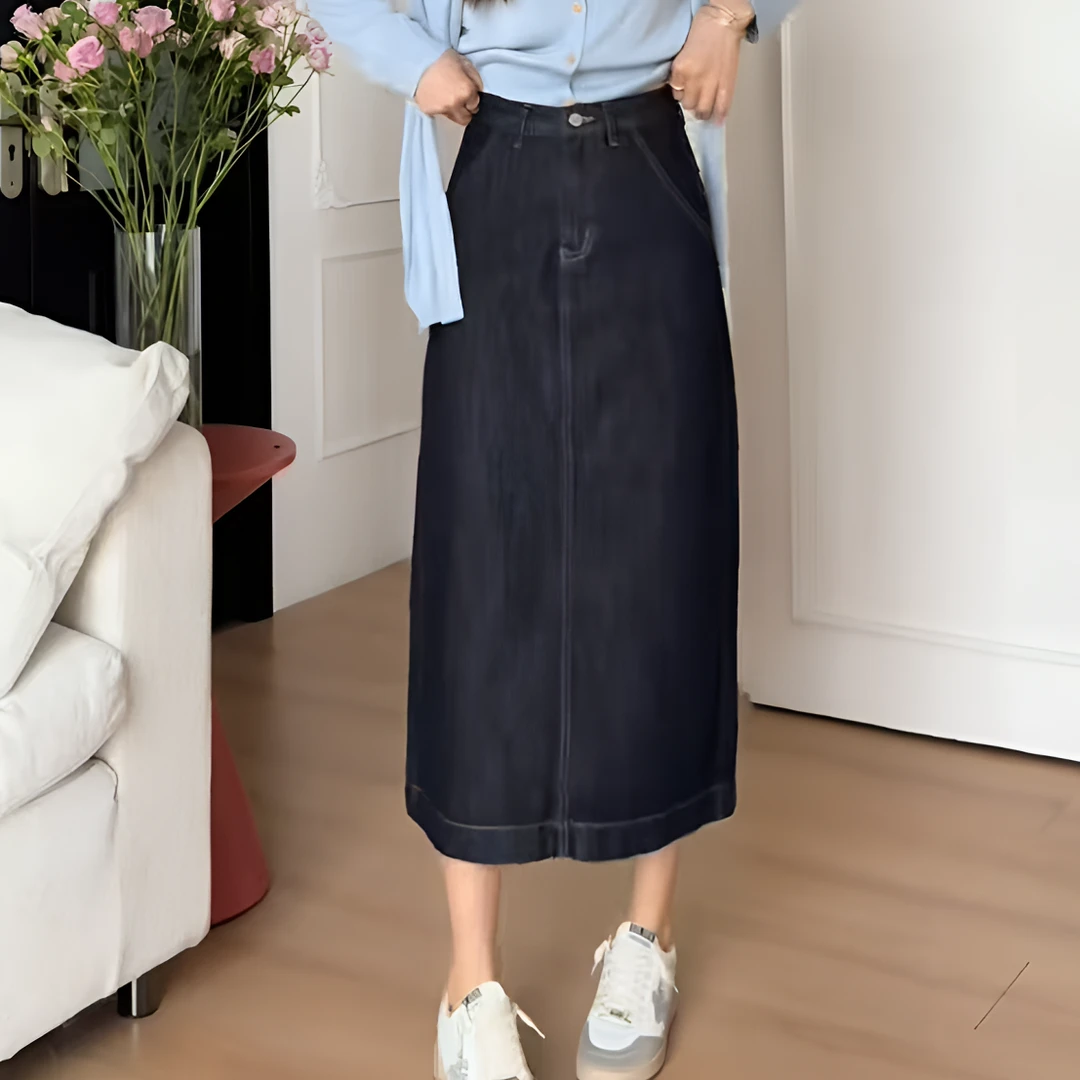 【YHH】春夏季休闲韩版潮流防掉色牛仔半身裙-YHQ4044