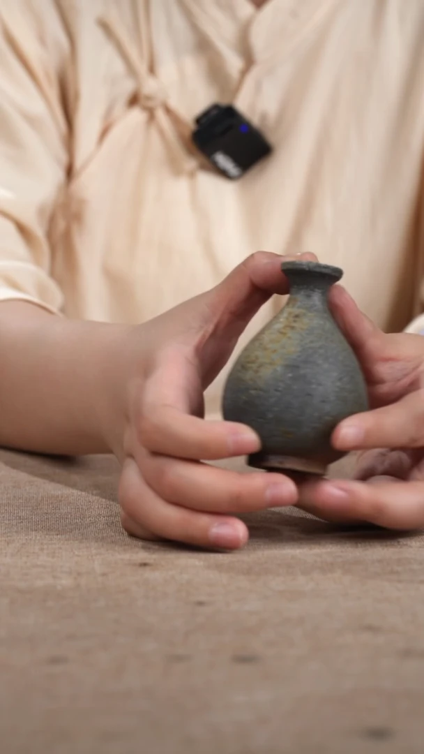紫砂茶宠柴烧花瓶小号
