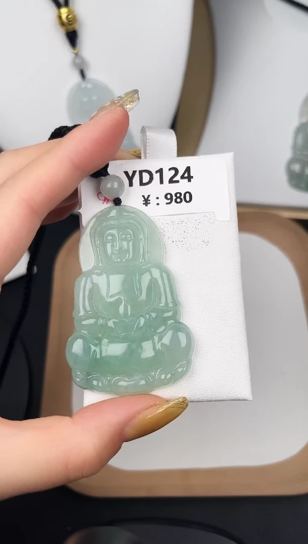 颈饰未镶嵌翡翠YD124冰绿观音