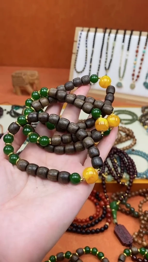 手串檀香木未镶嵌单圈达拉干老蜡手串