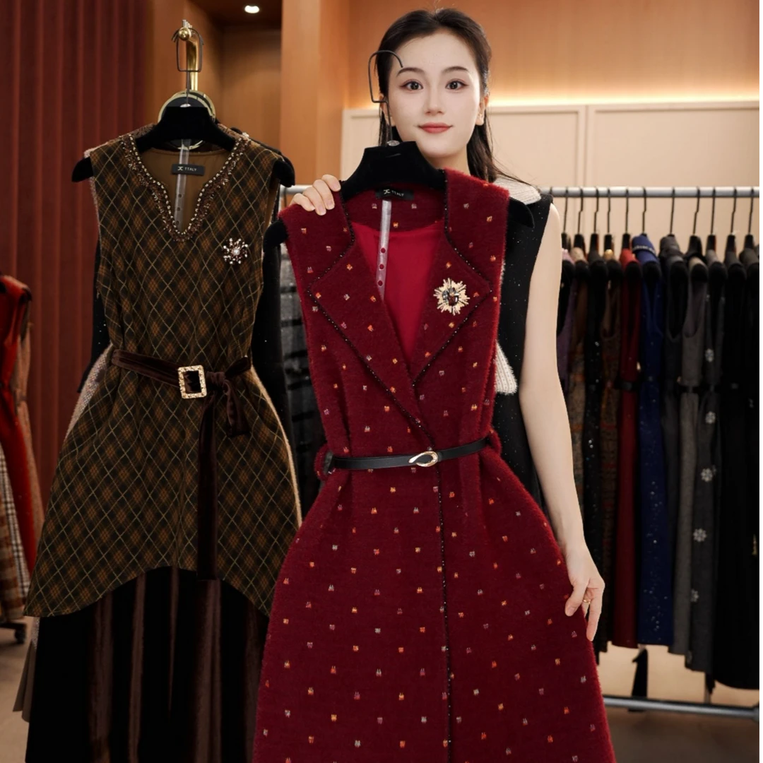 【宠粉价】赫本风轻奢美拉德气质无袖设计连衣裙NH-WX327