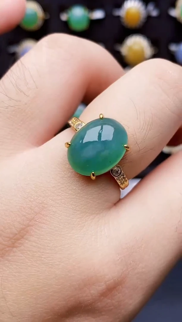 银S925镶嵌戒指翡翠3060