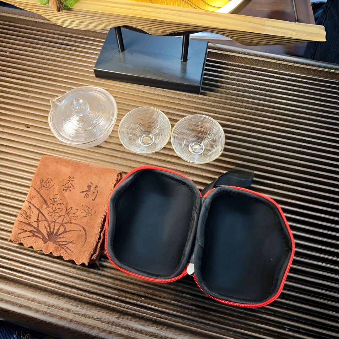 年年有余(旅行茶具)便捷式描金露营户外茶道加厚手工旅游垂钓车载