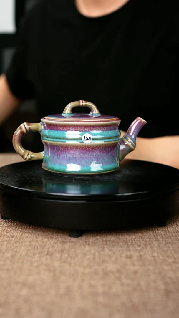 壶153#李盼龙一级品原矿钧瓷竹节壶