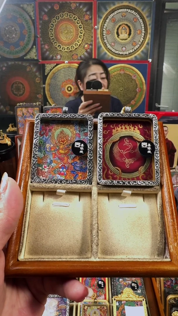 吊坠用****水壹善缘城手绘唐卡五路cc