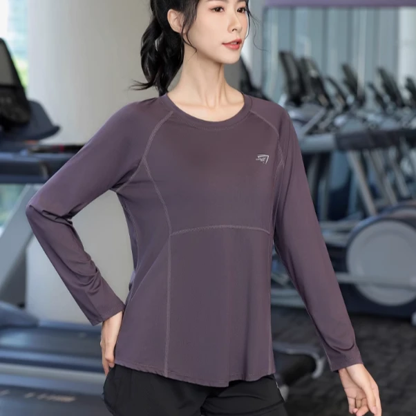 大码瑜伽服女宽松专业训练速干衣胖mm跑步健身运动上衣普拉提