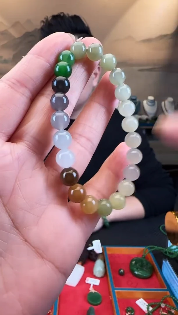 未镶嵌手链和田玉卡8多宝