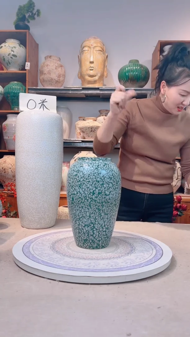 瓶陶瓷花瓶  微瑕 无花  影青雪 中号