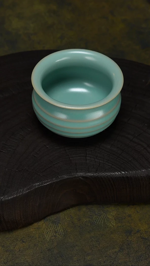 杯子瓷钱袋子弦纹杯-微微不完美