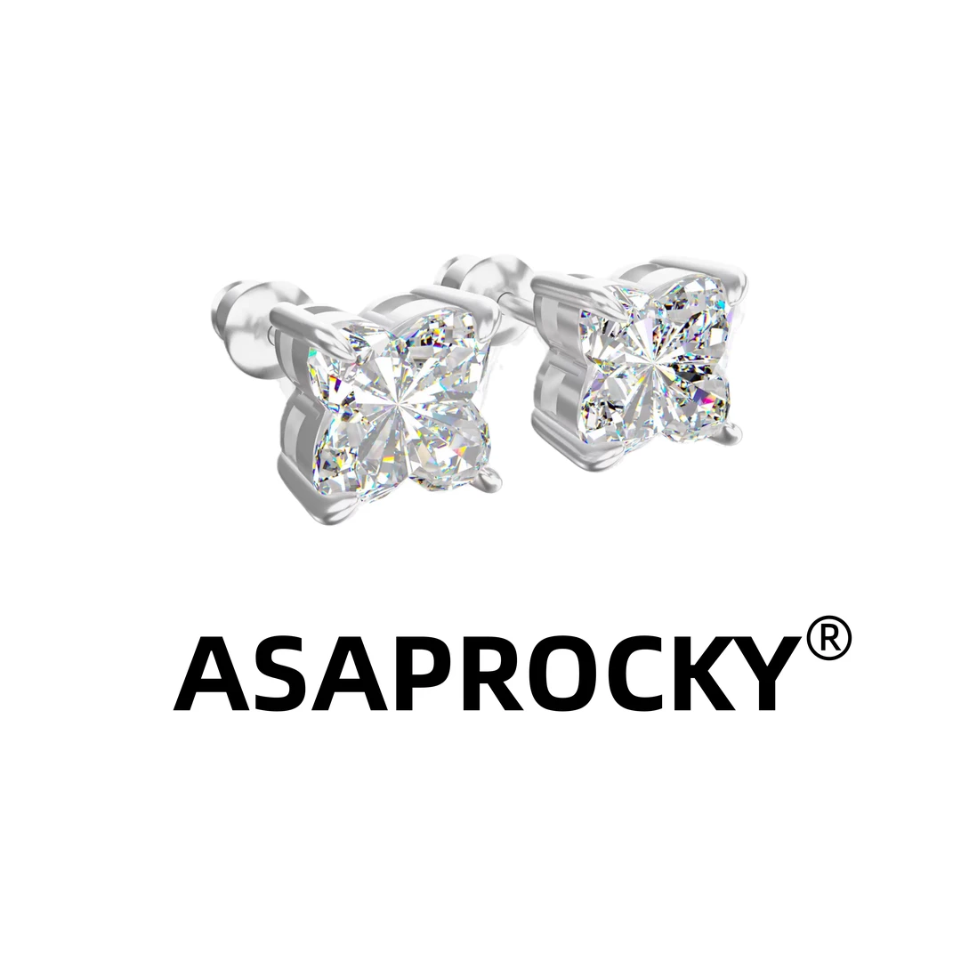 铜合金锆石耳饰 AR 北极星切割耳钉精致小众轻奢简约男女情侣耳饰