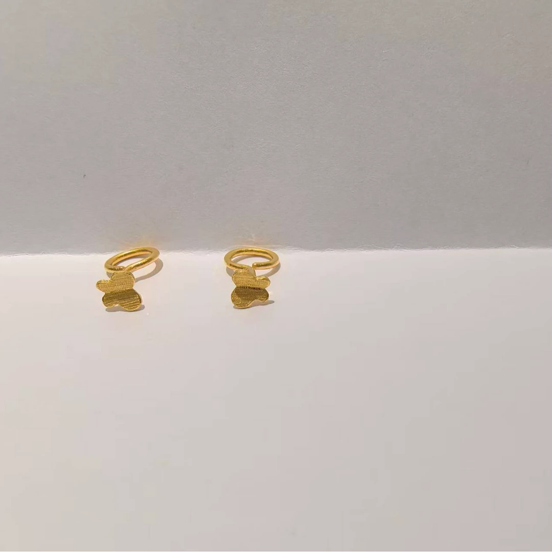 CBAI/菜百HD足金耳钉足金