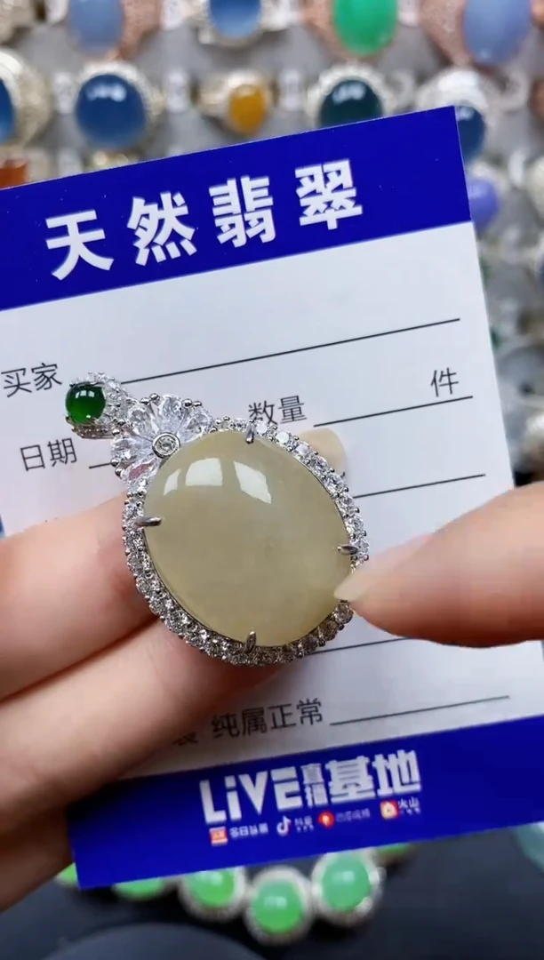 翡翠银S925镶嵌颈饰152