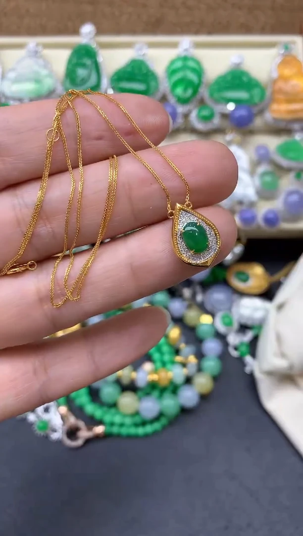 【闪购商品】翡翠颈饰18K金镶嵌448-中国好珍宝