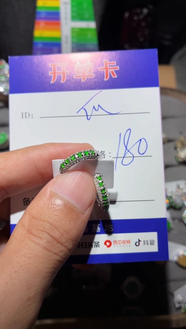 翡翠银S925镶嵌耳饰B****流BL国际物流