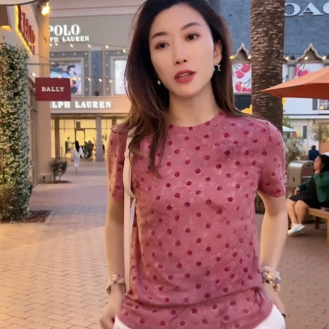 奈斯专属【扎染波点短袖】YS5ZB0641夏季小众设计感波点短袖