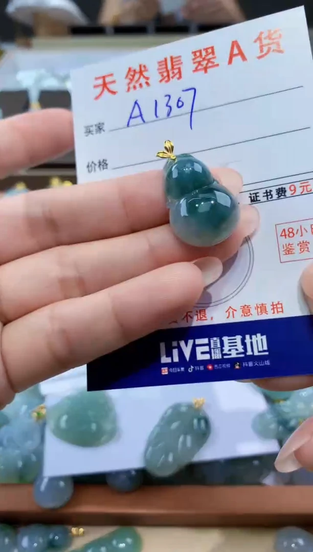 颈饰18K金镶嵌翡翠天然翡翠A货挂件
