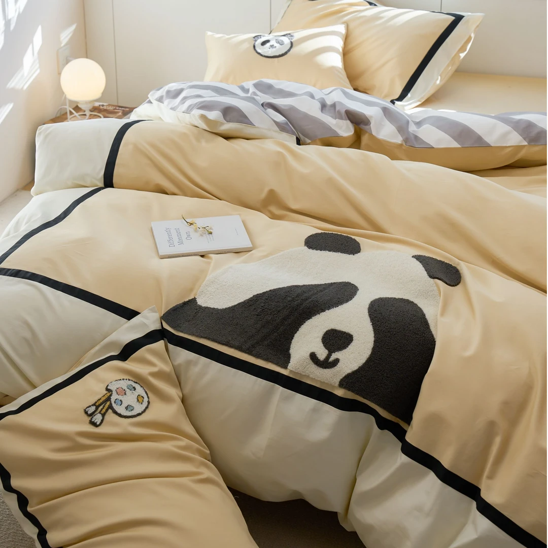 POCKET PIG/布袋猪【盼盼】高支高密纯棉全棉长绒棉绣花款套件