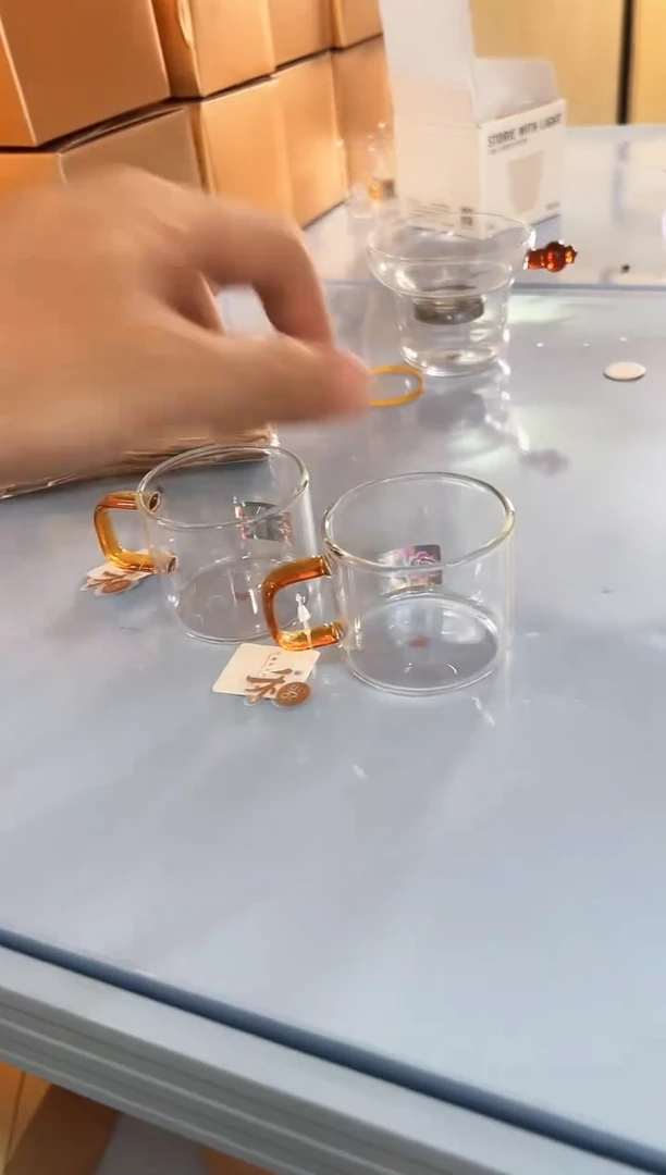 禾器琥珀色清禾杯两只装