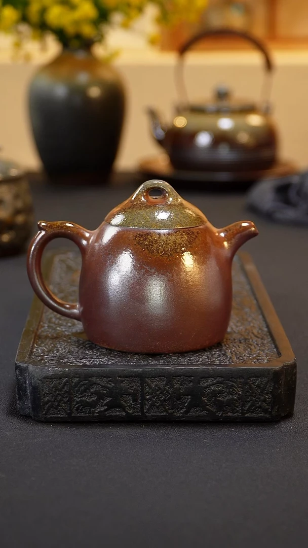 茶壶紫砂纯自然柴烧