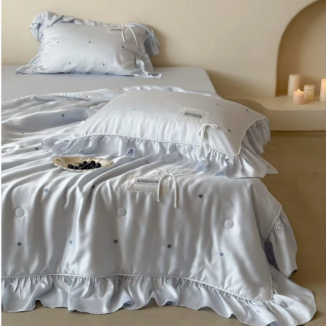 小玲子 且可  高端天丝夏被 空调被 刺绣款 大气简约风