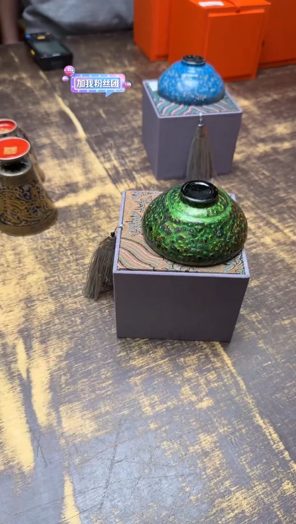 大漆欧泊建盏 （极光绿）