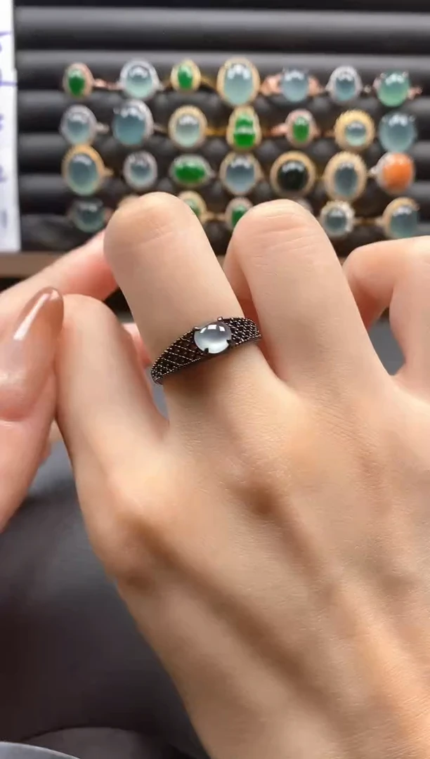 银S925镶嵌戒指翡翠51151
