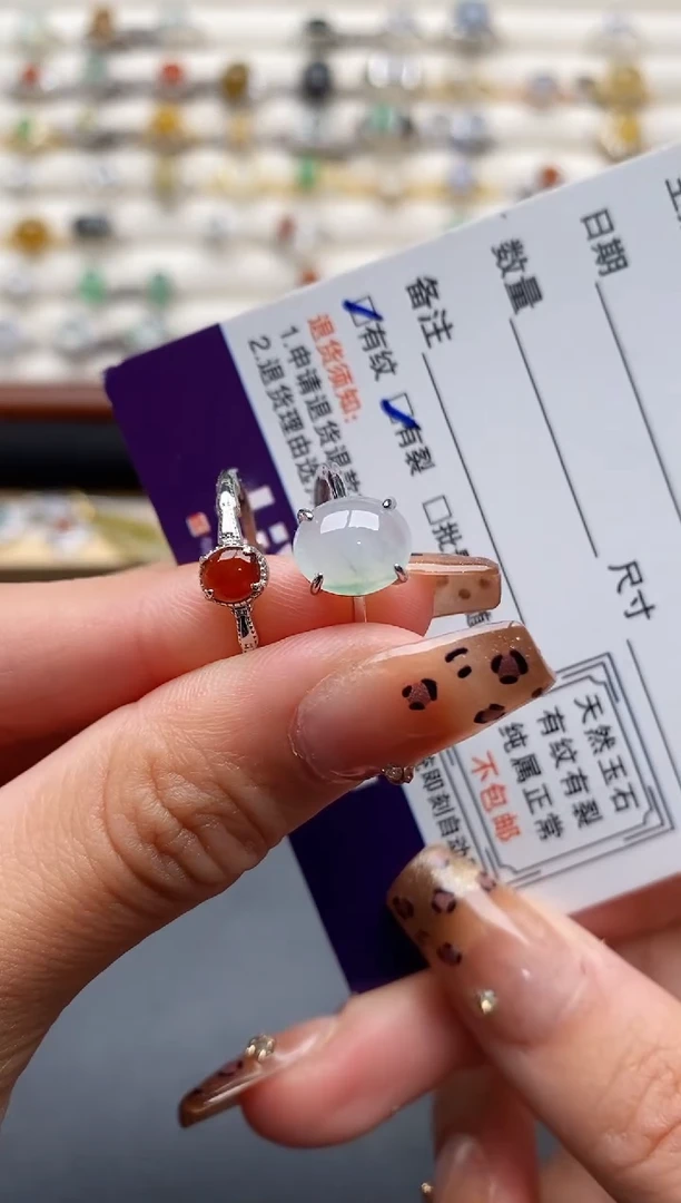 银S925镶嵌戒指翡翠5555555+2