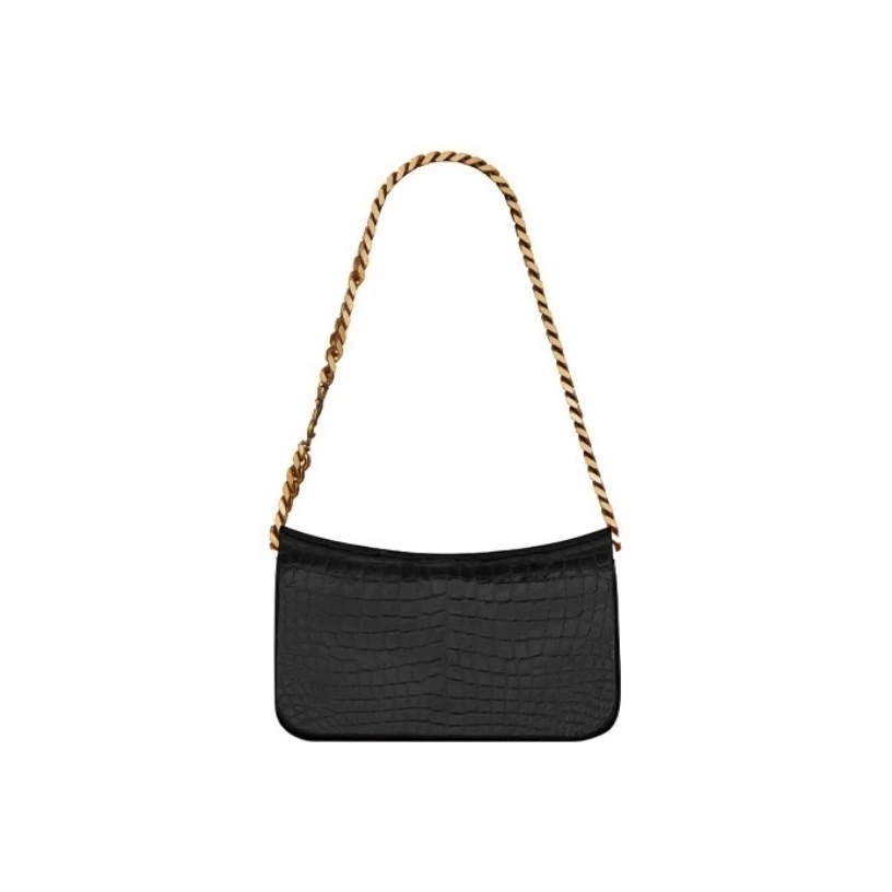 99新 YSL/圣罗兰 黑金牛角链条包