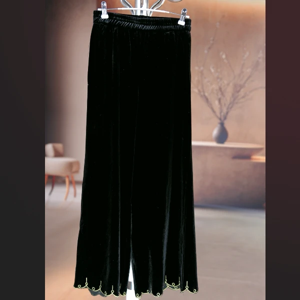 佩定制 『柔光』高定新中式国风丝绒裤