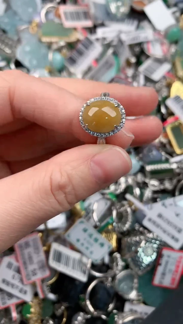 银S925镶嵌戒指翡翠333--2