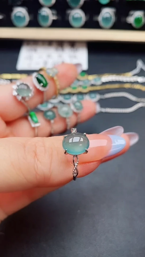 翡翠戒指银S925镶嵌312312