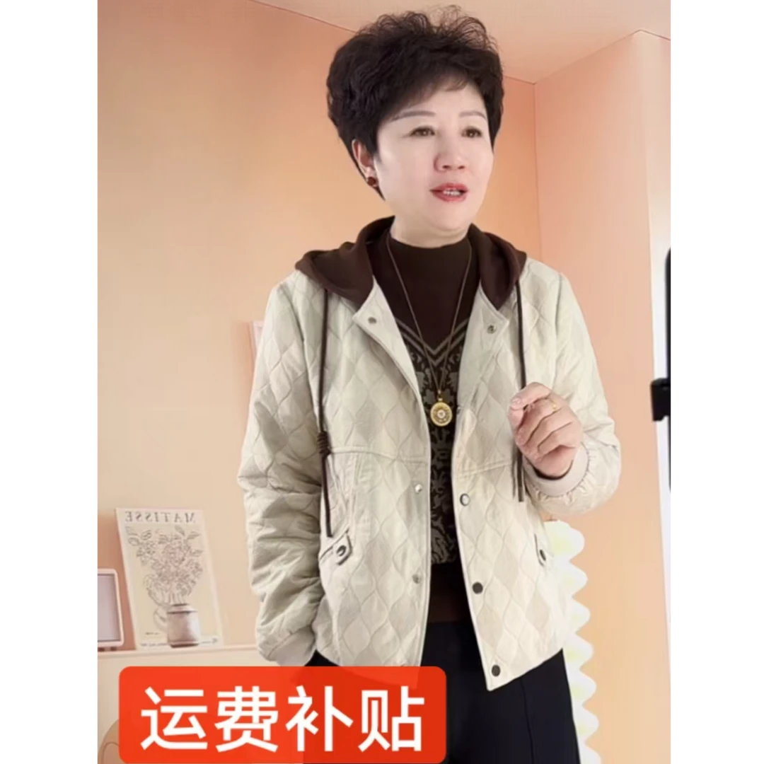 【外套】休闲连帽夹丝棉宽松短款外套