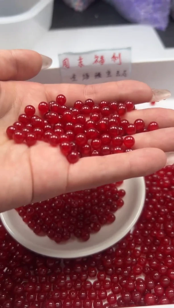 南红玛瑙未镶嵌颈饰w644冰锦红南红6mm*50颗