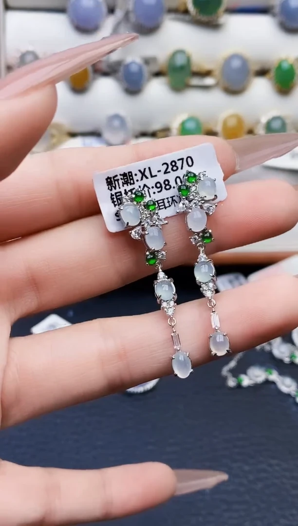 银S925镶嵌戒指翡翠6073