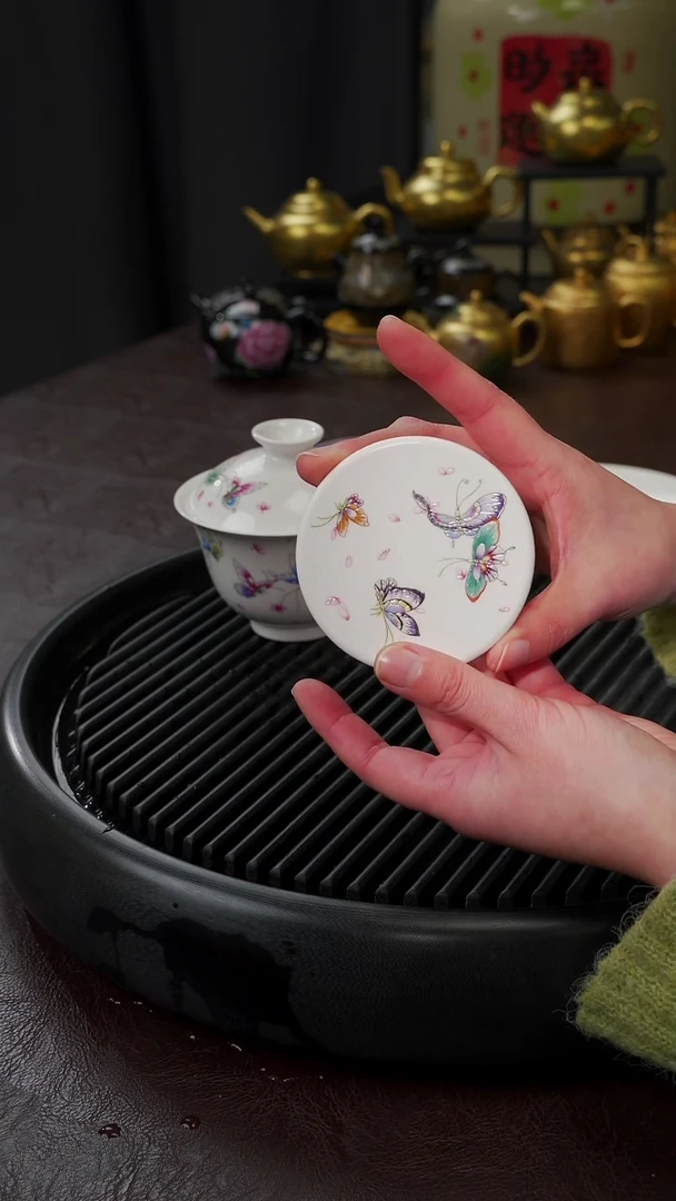 【闪购商品】杯【宜景窑蝶舞系列】盖置