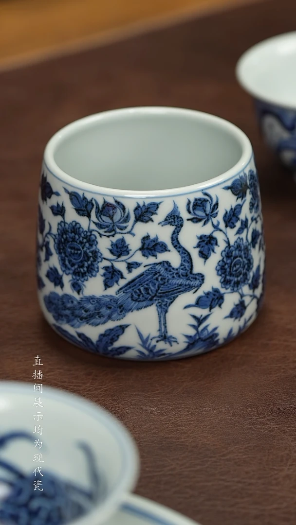 素月明河孔雀牡丹火山杯