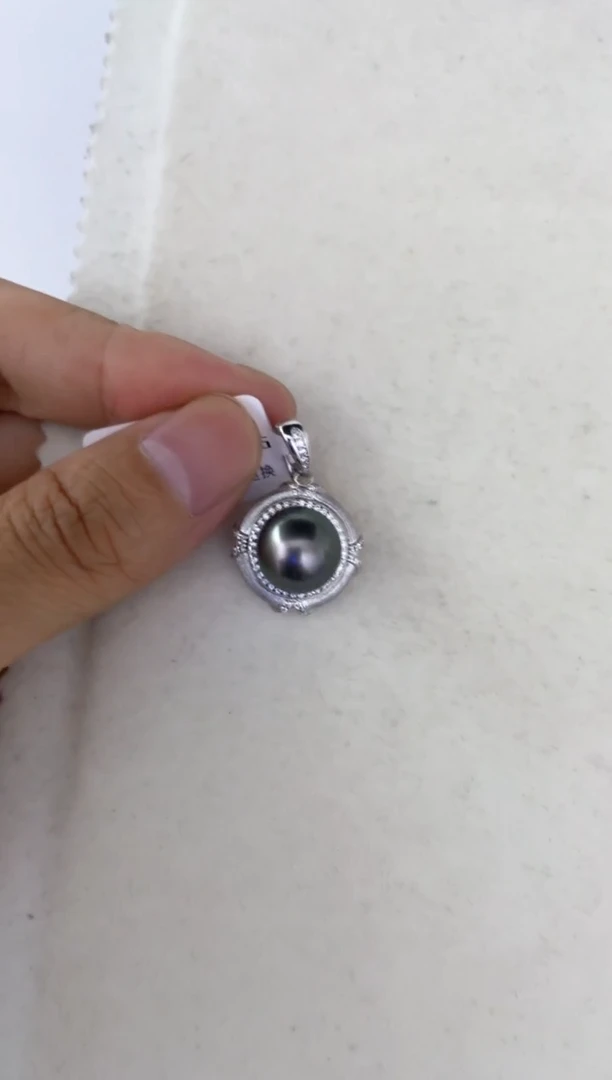 海水珍珠银S925镶嵌颈饰吊坠11-12
