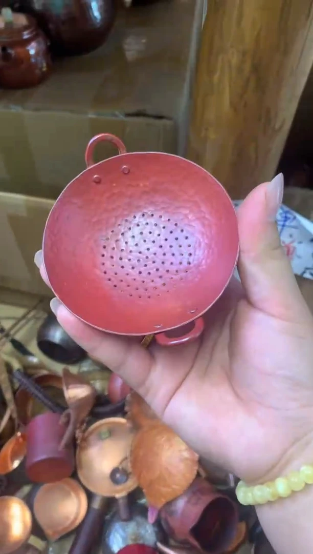 紫铜火烧红小锅茶漏