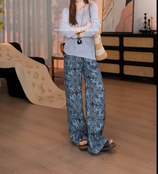 2025夏季新款网红同款洋气减龄韩版爆款上衣裤子两件套-海y