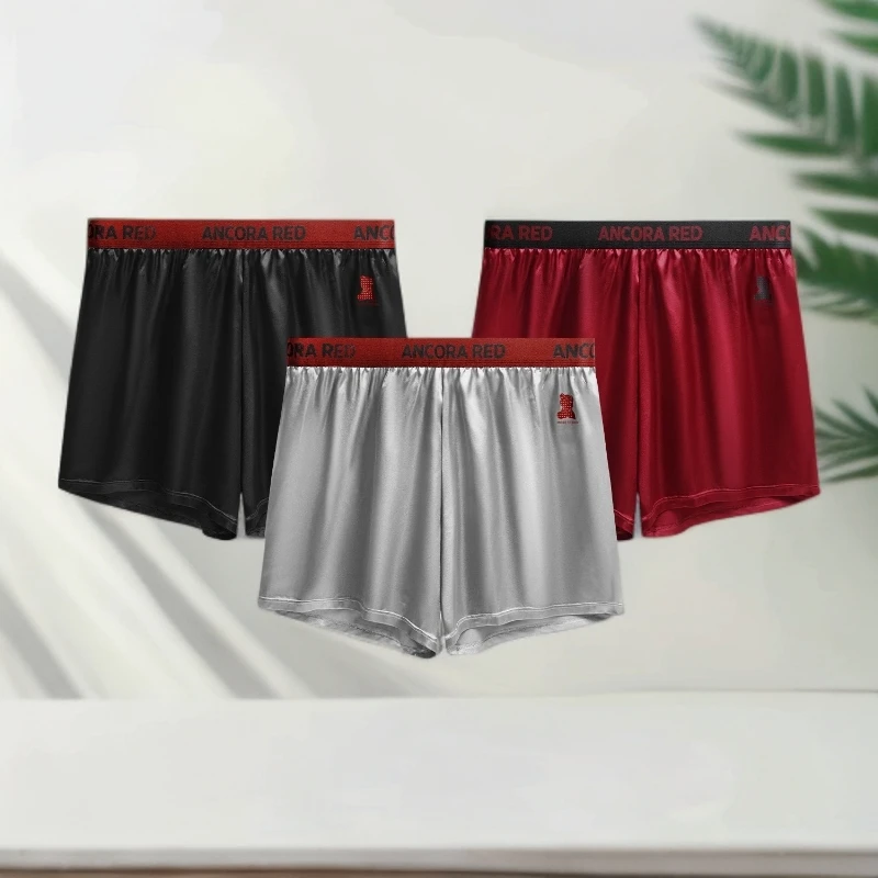 大红男士阿罗裤宽松透气休闲居家睡裤速干短裤