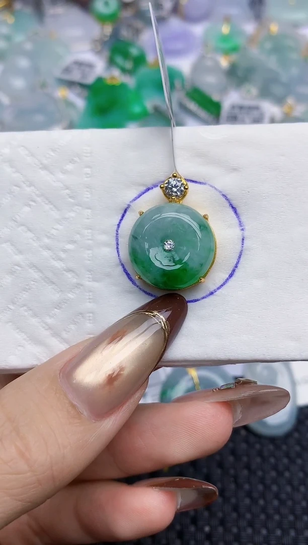颈饰银S925镶嵌翡翠157   天然翡翠A货  百元以上9米证书费自理