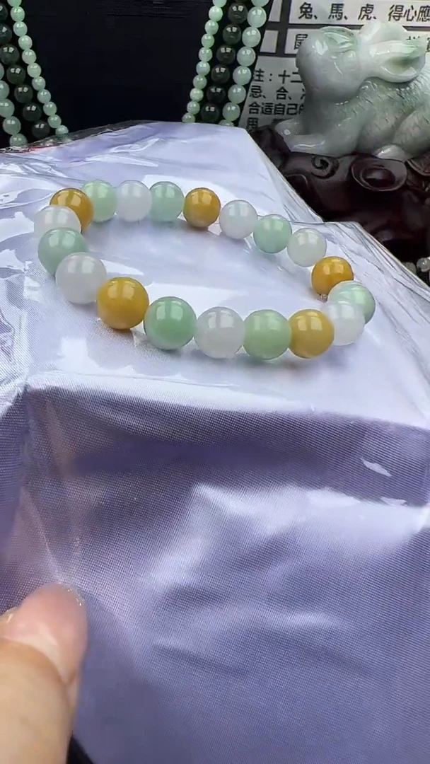 未镶嵌手串翡翠玉珠卡9.6