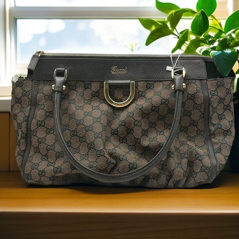 95新 GUCCI/古驰 老花托特包1211 7454