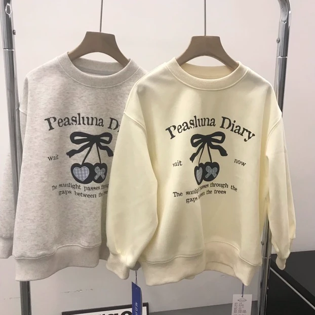 【haobaby】春款樱桃蝴蝶结卫衣8885